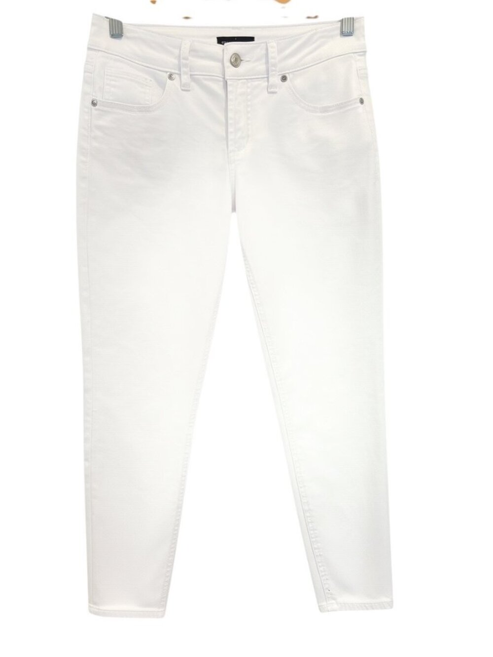 Silver Jeans Co Women’s White Slim Fit Cropped Jeans Size 27 Stretch Denim Ankle